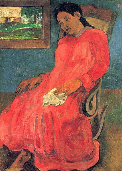 Paul Gauguin Frau im rotem Kleid china oil painting image